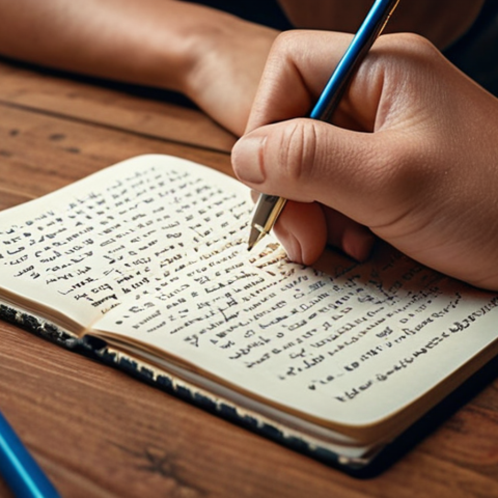A person writing with genuine emotion and unique style, incorporating personal experiences to create authentic and engaging content.