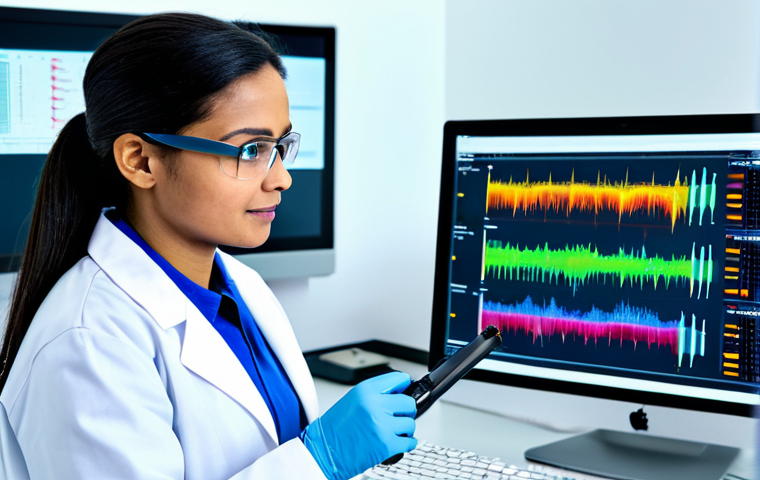 AI 진단 시스템의 차세대 의료 혁신 - AI Analyzing Medical Images** "A fully clothed, professional doctor is reviewing a digital X-ray di...